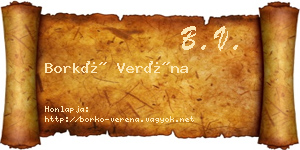 Borkó Veréna névjegykártya